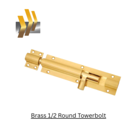Brass 1/2 Round Towerbolt