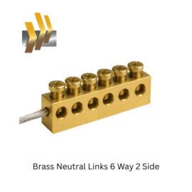 Brass Neutral Links 6 Way 2 Side